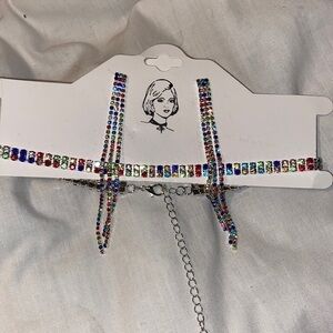 Colorful rhinestone jewelry set
